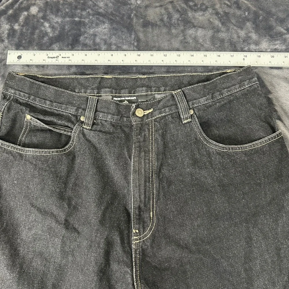 Rocawear Carpenter Jeans Mens 38x34 Black Baggy Contrast Stitch Vintage